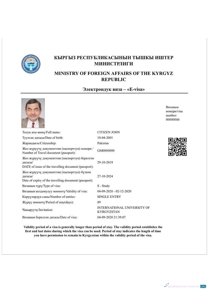 Download KYRGYZ e visa Photoshop template